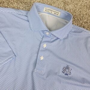 Holderness & Bourne Tailored Fit Mens
Medium Blue Geometric Performance Polo